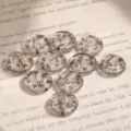 Perles de verre tchèques 13mm perles rondes plates lune étoile accessoires DIY - 1 Pièce/Paquet / Poussière d'Étoile Fumée