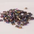 Perles tila a double trou Miyuki arc-en-ciel metallique accessoires pour bijoux DIY faits main - 10.00g / HTL-188