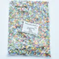 Czech glass seed beads multi-color mix, 6/0 size brilliant assorted colorful crafting beads. - 3.7-4.3mm / 6-00008
