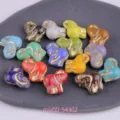 Perles d'elephant en verre craquele colore pour fabrication de bijoux et loisirs creatifs. - 50 Pièces/Paquet / mix00-54302