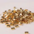 Gold metallic 2-hole Tila beads bulk for DIY jewelry making and handmade accessories design. - HTL-191