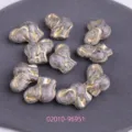 Perles éléphant en verre tchèque 20mm opale dorée fait main DIY bijoux matériel de variante. - 50 Pièces/Paquet / 02010-96951