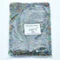 Detail view of Preciosa mixed glass seed beads in transparent packaging, size 6/0. - 3.7-4.3mm / 6-19691