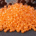 Perles de rocailles orange 2mm perles rondes brillantes pour fabrication de bijoux DIY. - 10.00g / RR11/0-423