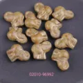 Czech glass elephant beads gold plated handmade DIY jewelry making charm accessories. - 02010-96992
