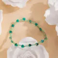 Détail bracelet perles cœur vert fait main, bijoux empilables perles Miyuki pour femmes été. - Vert