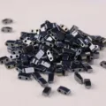 Two-hole metal finish Tila beads for DIY jewelry making, metallic luster crafting bead accessories. - HTL-464