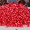 Miyuki 2mm red glass seed beads for DIY jewelry making and bracelet accessories display. - RR11/0-426