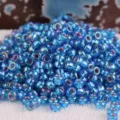 Perline Rocaille Blu Irisate 2mm Perline Tonde in Vetro per DIY Creazione Gioielli Accessori - 10.00g / Blu Iridescente