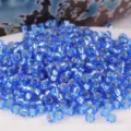Perline di vetro argentate blu da 2 mm per la creazione di gioielli artigianali fai-da-te. - 10.00g / Blu