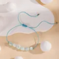 Bracelet tressé fait main avec perles en pierre naturelle verte, style minimaliste chic. - 6#