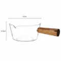 Heat-resistant glass salad bowl with wooden handle, 600ml large household tableware. - 12cm / Acacia Wood 600ml