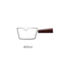 Heat-resistant glass bowl with wooden handle 400ml kitchen tableware for food fruit - 12cm / Red Wood 400ml