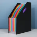 Portable A4 multi-layer accordion folder colorful document organizer for desktop office use - Black