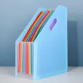Colorful A4 expanding file folder with multi-layer pockets for office document and bill storage. - Blue