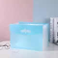 Portable A4 expanding file folder, multi-layer plastic document storage organizer with snap. - Without Handle / Blue