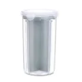 Transparent kitchen food storage jar with divided compartments and sealed white lid for grains. - Large Nordic Green