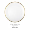 Hammered glass dinner plate with luxury gold rim clear round flat dish for home kitchen dining - 27 Hammered Plate