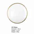 Clear glass plate with elegant gold rim and unique hammer texture, size 20cm main view. - 20 Hammered Plate