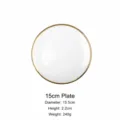 Clear Glass Plate with Gold Rim Hammered Dessert Salad Flat Serving Dish 15.5cm Tableware - 15 Hammered Plate