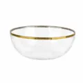 Clear glass salad bowl with gold rim, hammered texture dessert bowl, 16.8cm household tableware - 17 Hammered Bowl