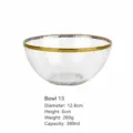 Hammered glass bowl with elegant gold rim, clear dessert salad bowl variant item 13 - 13 Hammered Bowl