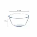 Large transparent glass bowl for fruit, salad, and baking, clear round kitchen bowl 18.8cm - 1600ML