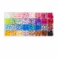 Transparent box with mixed color octagonal sealing wax beads for stamp craft DIY art. - Wax Beads - 32 Grids (Approx. 700 Beads)