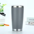 20oz roestvrij staal geïsoleerde beker vacuum dubbelwandige reis koffiemok met deksel grijs - 20oz/600ml / Grijs