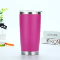 20oz Roestvrij Staal Vacuüm Geïsoleerde Beker Dubbelwandige Reiskoffiemok met Deksel - 20oz/600ml / rozenroze