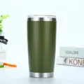 20OZ Roestvrij Stalen Beker Dubbelwandig Vacuüm Geïsoleerde Reiskoffiemok Thermo - 20oz/600ml / Legergroen