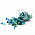 Hexagonal sealing wax beads set, approx 150pcs blue mix in clear jar for craft letter stamps. - Bottled Wax Beads - Magic Blue