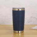 20oz dubbelwandige roestvrijstalen beker marineblauw reizen koffiemok met helder deksel - 20oz/600ml / Marineblauw