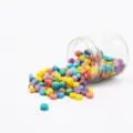Macaron sealing wax beads set in a clear jar, about 150 pieces of octagonal colorful wax. - Bottled Wax Beads - Macaron