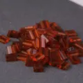 Amber transparent square double hole glass beads, Miyuki style craft loose beads for DIY. - 10.00g / TILA-134