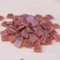 Pink iridescent square two-hole beads, perfect for DIY jewelry making and crafting. - 10.00g / TILA-134FR