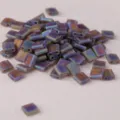 Miyuki style twin-hole metallic iridescent square beads for DIY jewelry making crafts. - 10.00g / TILA-135FR