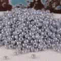 Miyuki 2mm pearl grey seed beads for jewelry DIY, shiny round craft beads variant. - RR11/0-443