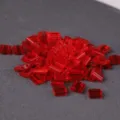 Red Square Two-Hole Glass Beads Transparent Red Craft Beads for DIY Jewelry 10g - 10.00g / TILA-140