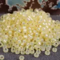 2mm perline di rocaille argento perline di vetro giallo per creazione gioielli fai da te accessori - 10.00g / Giallo chiaro