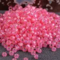 Perline rocailles rosa 2mm perle di vetro rotonde argentate per accessori di gioielli fai da te. - 10.00g / Rosa