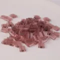 Transparent pinkish purple square two-hole glass beads for DIY jewelry making and crafting. - 10.00g / TILA-142