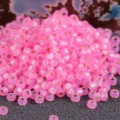 Perline di semi di vetro rosa da 2mm per accessori di gioielli fatti a mano DIY - 10.00g / Rosa Foderato in Argento