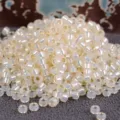 Perline di Roccia Argentate 2mm Perle Bianche Perlate Accessori Gioielli Fai da Te - 10.00g / Bianco Trasparente