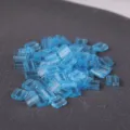 Transparent Blue Two Hole Square Glass Beads DIY Craft Supplies Jewelry Making Loose Beads - 10.00g / TILA-148