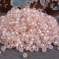 Perline di rocaille rosa argentate 2mm, perline di vetro rotonde per accessori di gioielli fai da te. - 10.00g / Rosa