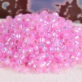 Perline di rocaille iridescenti rosa 2mm perline di vetro per creazione gioielli fai da te - 10.00g / Rosa