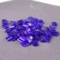 Blue transparent square two-hole glass beads for DIY jewelry making and craft design. - 10.00g / TILA-151