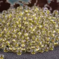 Perline rocailles argentate da 2mm, perle rotonde in vetro trasparente per gioielli fai da te. - 10.00g / Trasparente Foderato in Argento