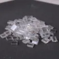 Transparent square two-hole beads bulk pack, perfect for DIY jewelry making crafts. - 10.00g / TILA-160